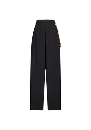 DARKPARK Phebe beaded wide-leg trousers - Black