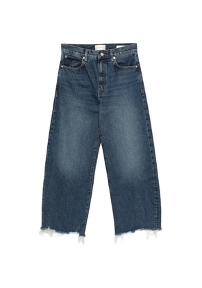 FRAME The Bow Crop frayed-hem denim jeans - Blue