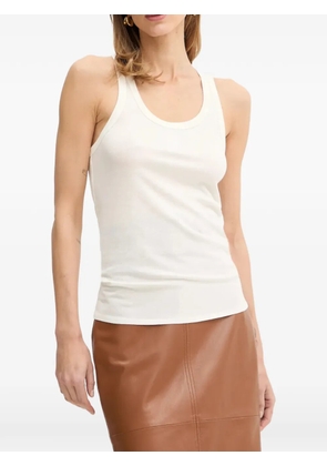 Elisabetta Franchi logo-embroidered tank top - White