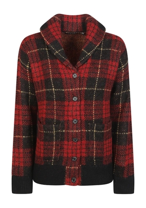 Lauren Ralph Lauren tartan shawl-collar jacket - Red