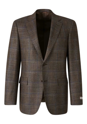 Canali single-breasted checked blazer - Brown