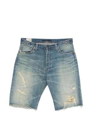 Mastercraft Union distressed frayed denim shorts - Blue
