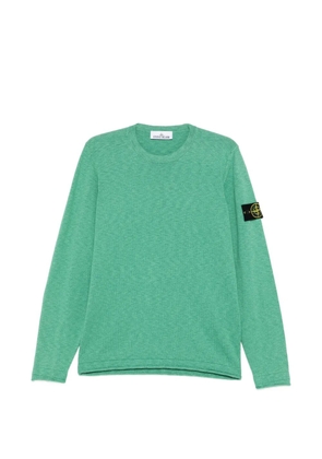 Stone Island logo-patch crew-neck sweater - Green