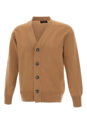 Gran Sasso v-neck ribbed-edge cardigan - Brown