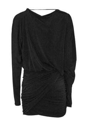 THE ANDAMANE draped V-neck mini dress - Black