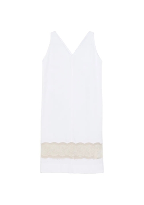Carven V-neck lace midi dress - White