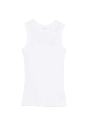 Brunello Cucinelli ribbed appliqué top - White