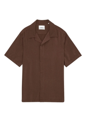 NN07 Hank revere-collar short-sleeve shirt - Brown