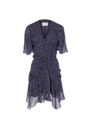 MARANT ÉTOILE ruffle-detail printed dress - Blue