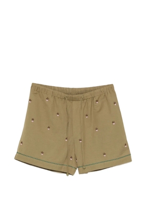 Baziszt floral-detail shorts - Green