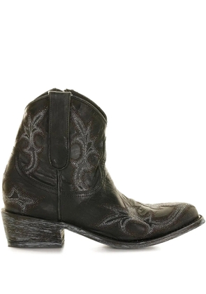 Mexicana 40mm embroidered leather cowboy boots - Black