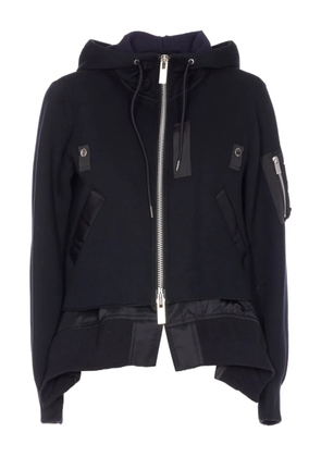 sacai zip-up hooded jacket - Black