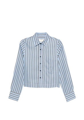 Closed striped cropped shirt - Blue