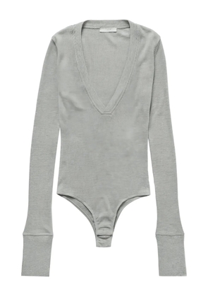 1989 STUDIO V-neck waffle-knit bodysuit - Grey