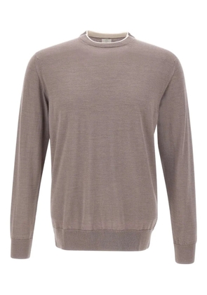 Eleventy crew-neck ribbed-hem sweater - Brown