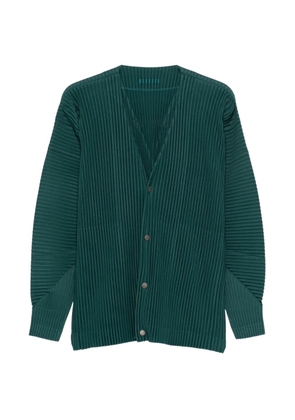 Homme Plissé Issey Miyake pleated V-neck cardigan - Green