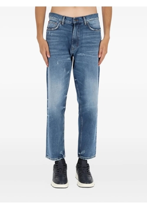 HUGO distressed-details logo-patch jeans - Blue