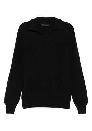 Tagliatore polo-neck wool sweater - Black