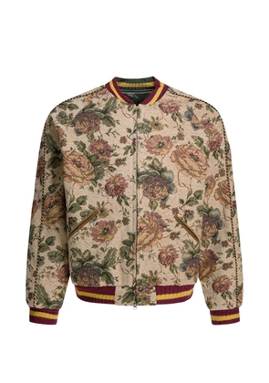 KAPITAL floral zip coat - Neutrals