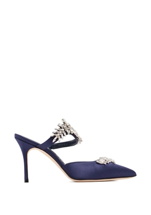 Manolo Blahnik Lurum crystal-embellished mules - Blue