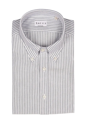 Xacus striped-pattern shirt - White