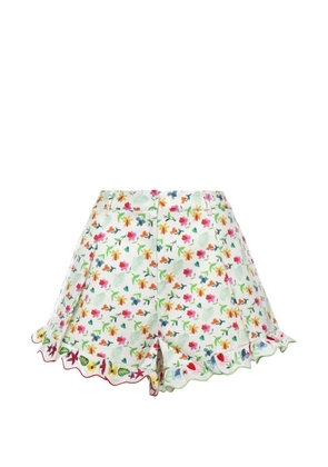 Celia B Vela floral-print scalloped-hem shorts - White