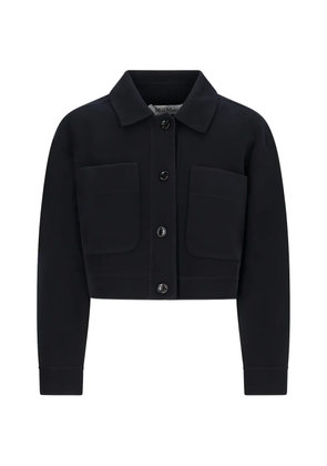 Max Mara Boxy-fit buttoned flap-pocket jacket - Blue
