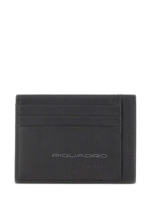 PIQUADRO logo-print leather cardholder - Black