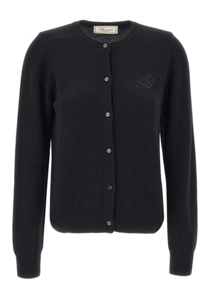 Blumarine embroidered logo button cardigan - Black