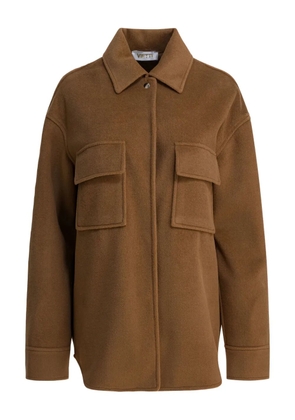 Semper patch-pocket collared shirt jacket - Brown