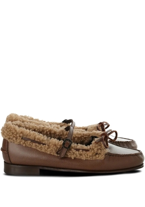 Hereu shearling-trimmed buckle loafers - Brown