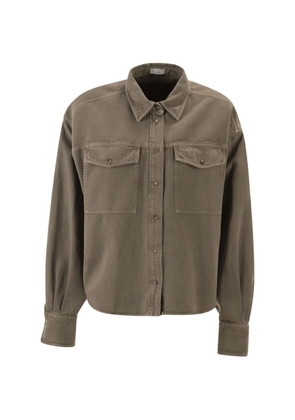 Brunello Cucinelli flap-pocket button shirt - Brown