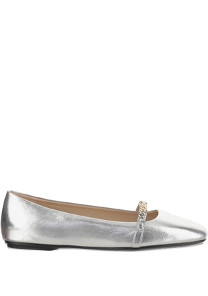 PINKO chain-embellished ballet flats - Grey