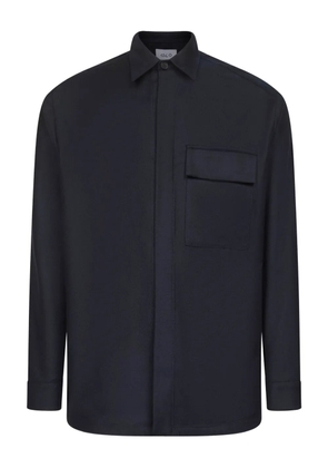 D4.0 buttoned-cuff patch-pocket shirt - Blue