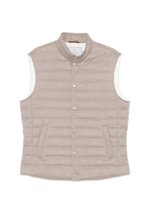 Brunello Cucinelli buttoned padded coat - Neutrals