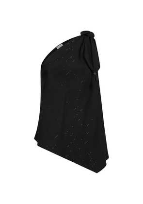 Brunello Cucinelli sequin-embellished asymmetric blouse - Black
