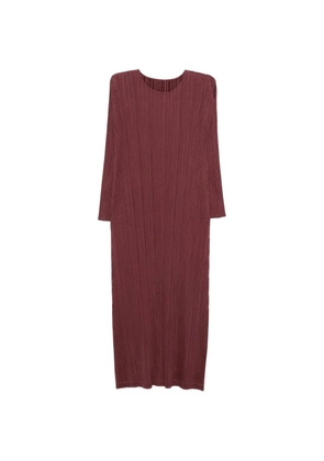Pleats Please Issey Miyake pleated midi dress - Red
