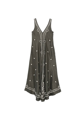 P.A.R.O.S.H. embroidery V-neck maxi dress - Green