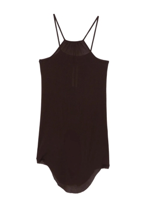 Rick Owens Skorpio ribbed-knit spaghetti-strap top - Brown