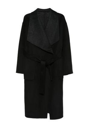THE DYNAMIS STUDIO belted wrap single-breasted coat - Black