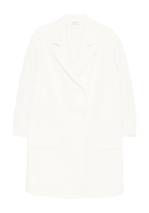 Gran Sasso cable-knit panelled coat - Neutrals