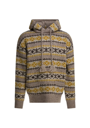 KAPITAL Fair Isle-knit hoodie - Neutrals