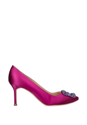 Manolo Blahnik Hangisi crystal-buckle pumps - Pink
