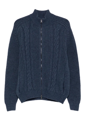 Tagliatore cable-knit zip-up cardigan - Blue