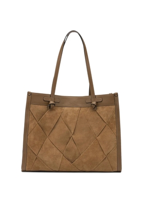 GIANNI CHIARINI Marcella woven knot-handle shoulder bag - Brown