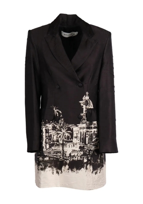 Shirtaporter double-breasted printed blazer dress - Black