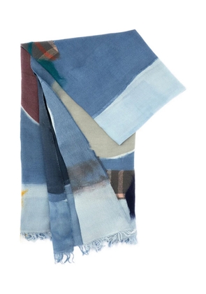 Exquisite J fringed scarf - Blue