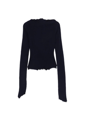 Marc Le Bihan frayed long-sleeved T-shirt - Blue