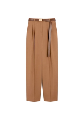 Max Mara Bergamo pleated belt trousers - Brown