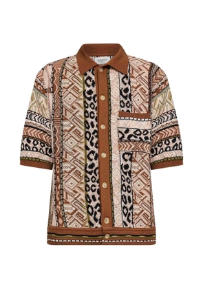 Laneus patterned pocket shirt - Neutrals